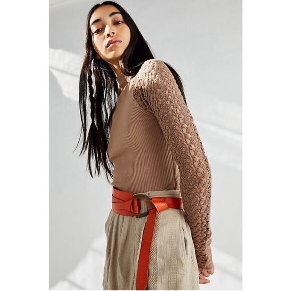 Free People Clemente Top In Tan Beige Size XS - Picture 4 of 5